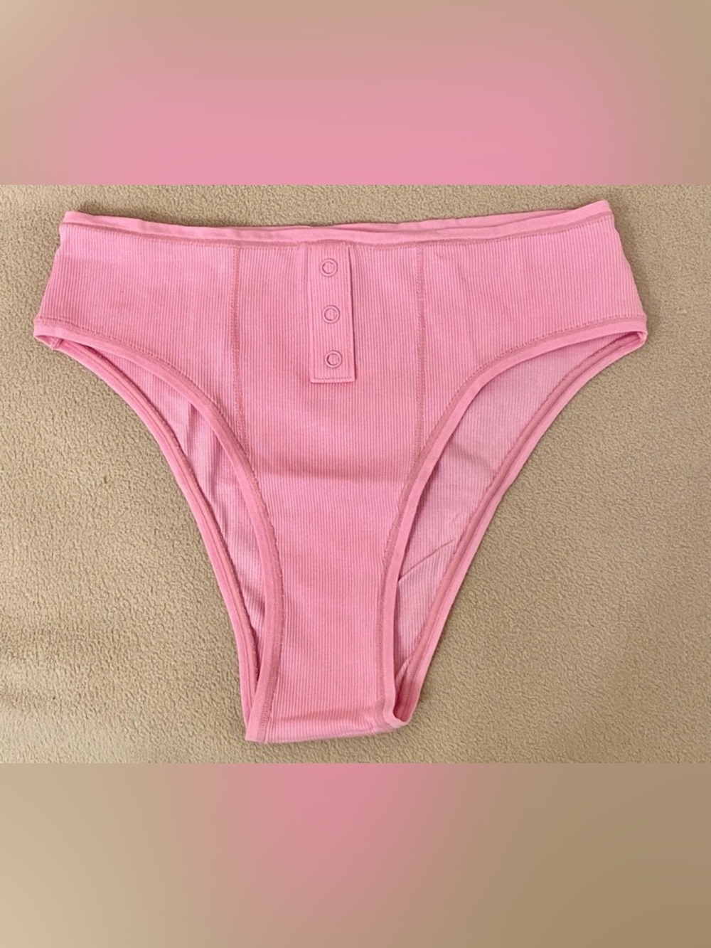 PINK Victoria’s Secret Pink Lollipop SZ M Button Cotton Blend Cheeky Panty